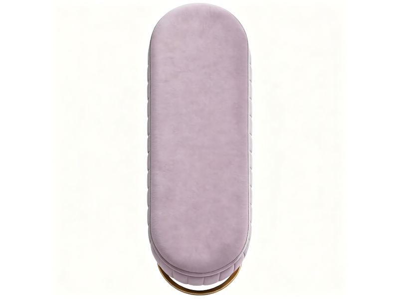  Banquette de lit en velours avec rangement 130 cm, pieds en métal doré, coffre intégré  - Conforama D