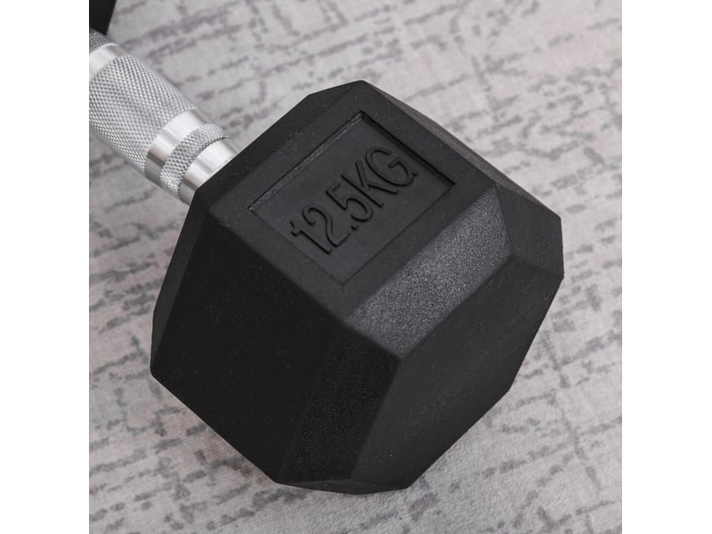  Haltère hexagonal 12,5 kg métal noir  - Conforama C
