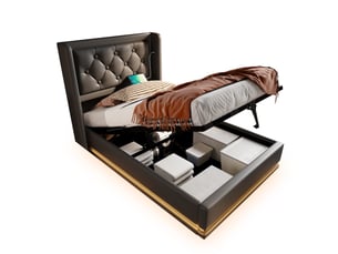 Lit coffre 90x200 cm VIVRYN coloris noir