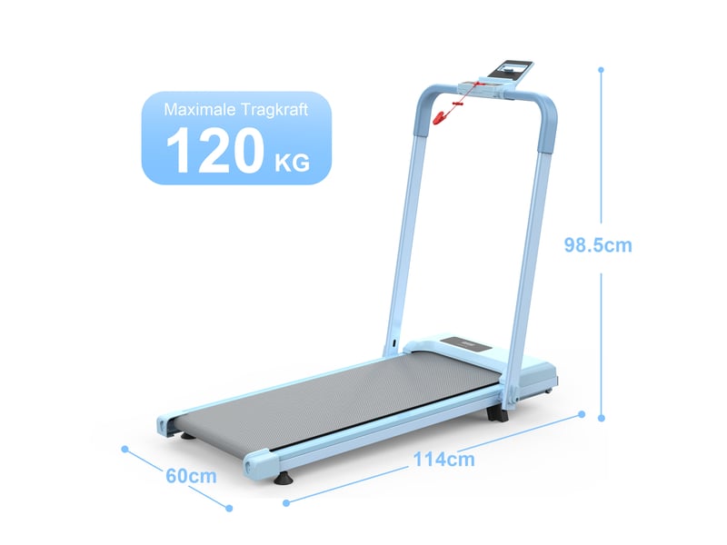  Tapis de course pliable 3 en 1 bleu avec inclinaison réglable à 10 %, vitesse de 1 à 12 kmh  - Conforama C