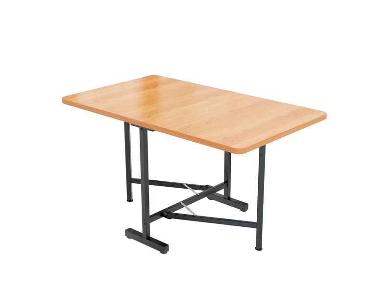  Table extensible 120x80x75 cm, plateau pliable gain de place, panneau mdf, finition chêne blanc américain  - Conforama A