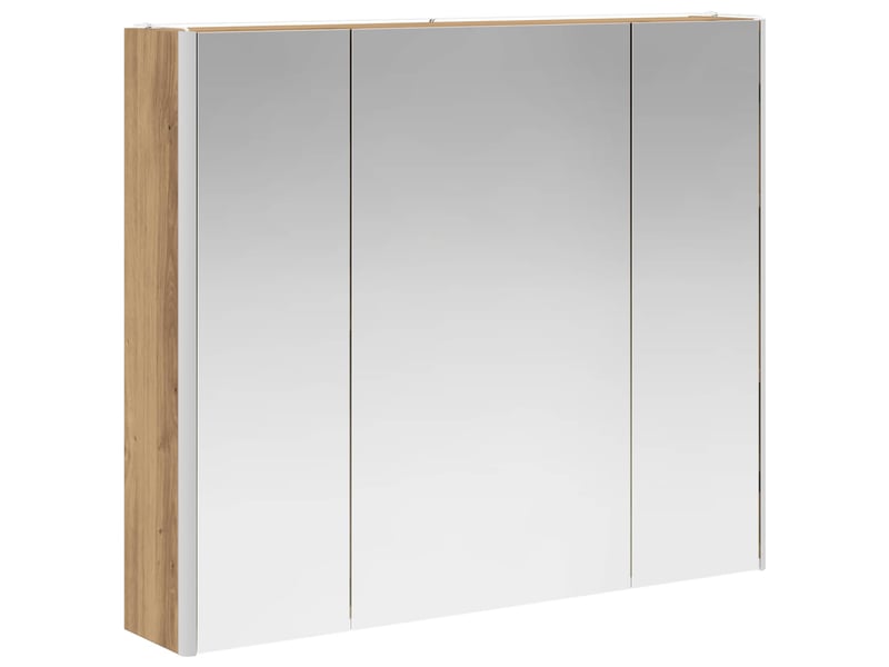  Armoire miroir salle de bain, meuble de rangement chêne artisan shl6377  - Conforama E