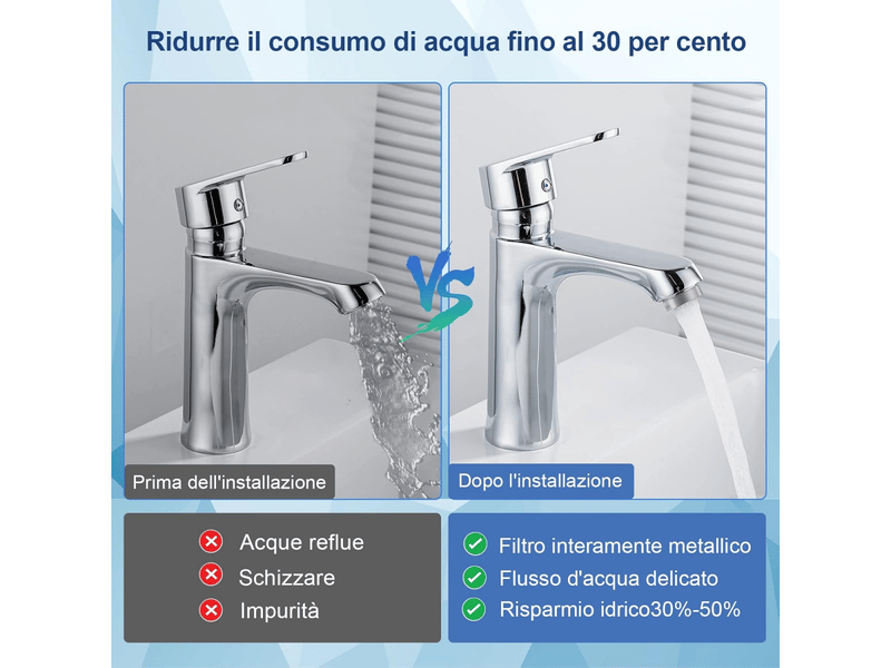  Lot de 6 mousseurs robinet en acier inoxydable - filtration à économie d'eau, avec rondelles et clé de montage incluses, accessoire cuisine  - Conforama D