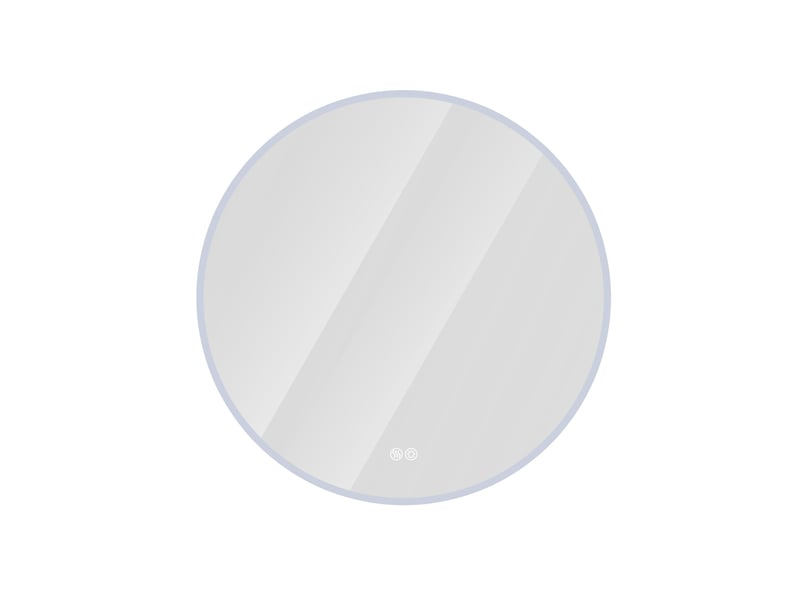  Miroir de salle de bain led rond 80 cm argenté avec anti-buée  - Conforama A