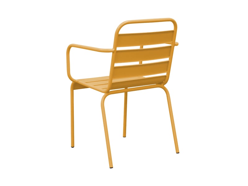  Lot de 4 chaises de jardin en métal moutarde avec accoudoirs - baca  - Conforama D