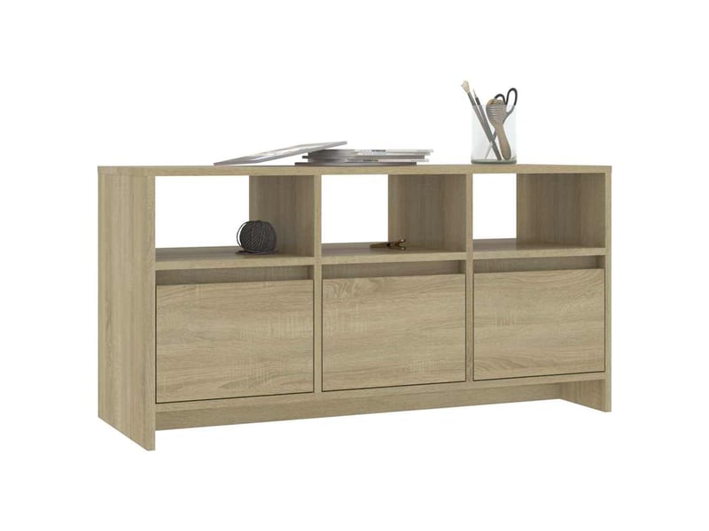  Meuble tv - banc tv - meuble de rangement chêne sonoma 102x37,5x52,5 cm bois d'ingénierie  - Conforama D