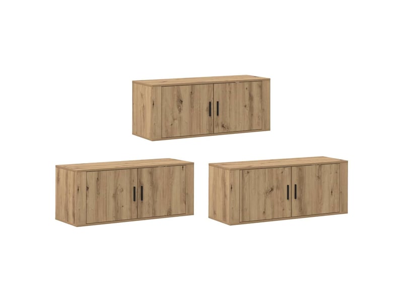  Ensemble de meuble tv mural 3 pcs chêne artisanal  - Conforama A