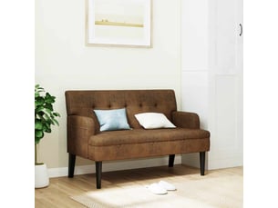 Canapé 2 places avec dossier marron 112x65,5x75 cm similicuir daim