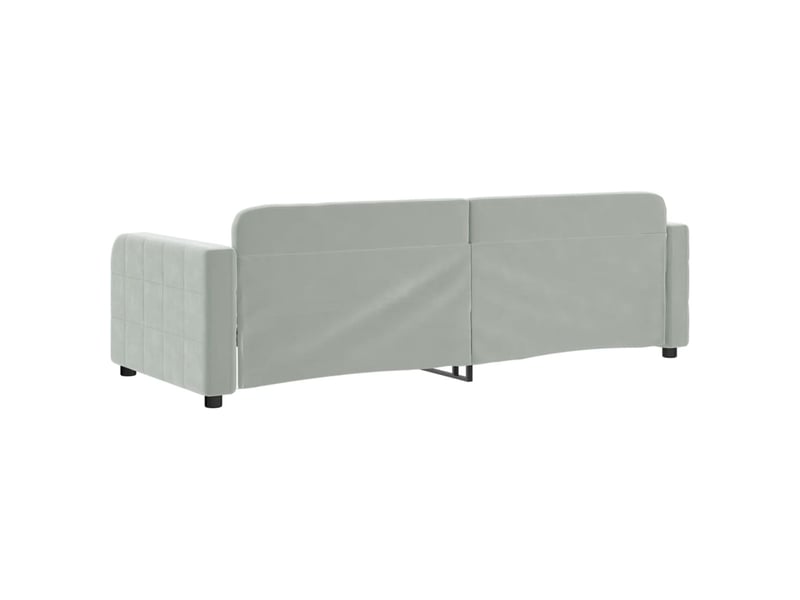 Lit simple- lit adulte - lit de repos sans matelas gris clair 80x200 cm velours - Conforama D