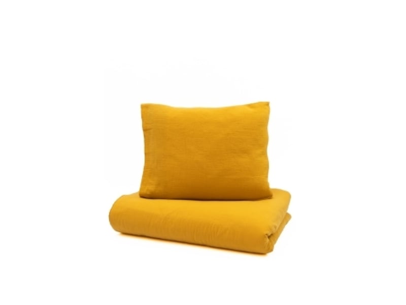  Yappymuslin - parure de lit 150x200 cm et 50x60 cm - moutarde 4754010388523 - Conforama A