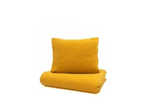 Yappymuslin - parure de lit 150x200 cm et 50x60 cm - moutarde