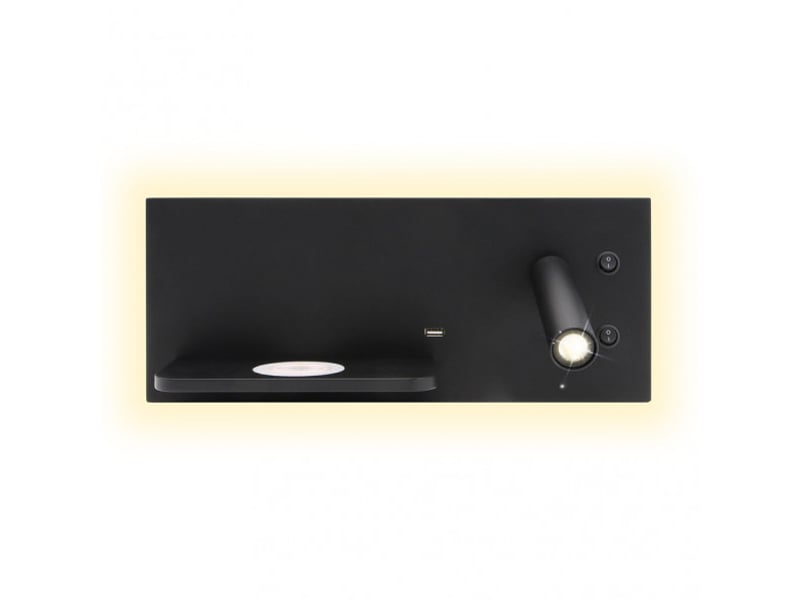  Applique murale fabrilamp velazquez noir led intégrée 2 w 130 lm 4000 k 14x35x14 cm 17136DE09 - Conforama C