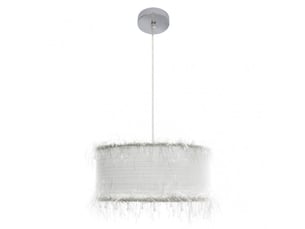 Colgante clásico abrila hilos, pantalla de hilos, 1 luz e27, blanco, ø 40 cm, altura regulable 40-100 cm