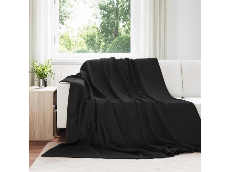  Plaid canapé noir 240x220 cm 0.74 kg polaire  - Conforama B