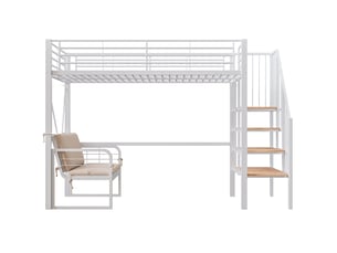 Lit mezzanine 90x200 cm <strong></strong>  <strong></strong> coloris blanc