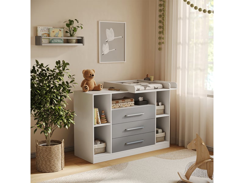  Vicco commode à langer, blancgris, 138.3x93cm  - Conforama C