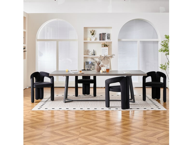  Lot de 2 chaises de salle à manger en velours avec accoudoirs evryae  - Conforama C