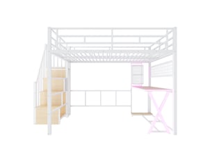 Lit mezzanine 160x200 cm OKWISH   coloris blanc
