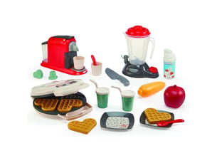 Set petit electromenager 100% chef 21 accessoires grille gaufres cafetiere mixeur multicolore