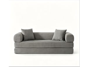 Canapé droit convertible <strong></strong> <strong></strong> 3 places Velours taupe