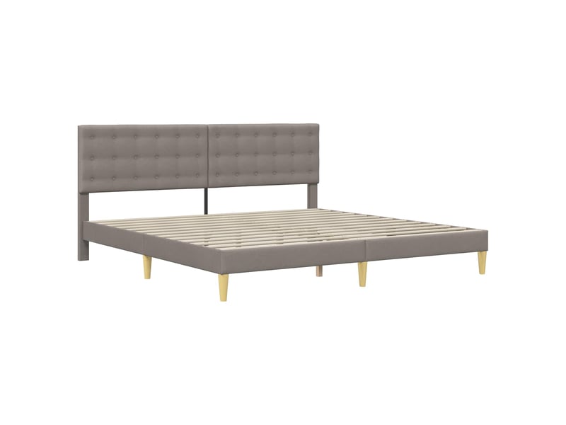  Lit double- lit adulte -  cadre de lit avec tête de lit taupe 200 x 200 cm tissu  - Conforama B