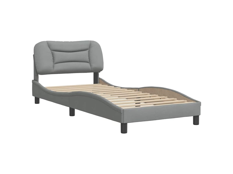  Lit simple- lit adulte -  cadre de lit sans matelas hvar gris clair 80x200 cm tissu  - Conforama B