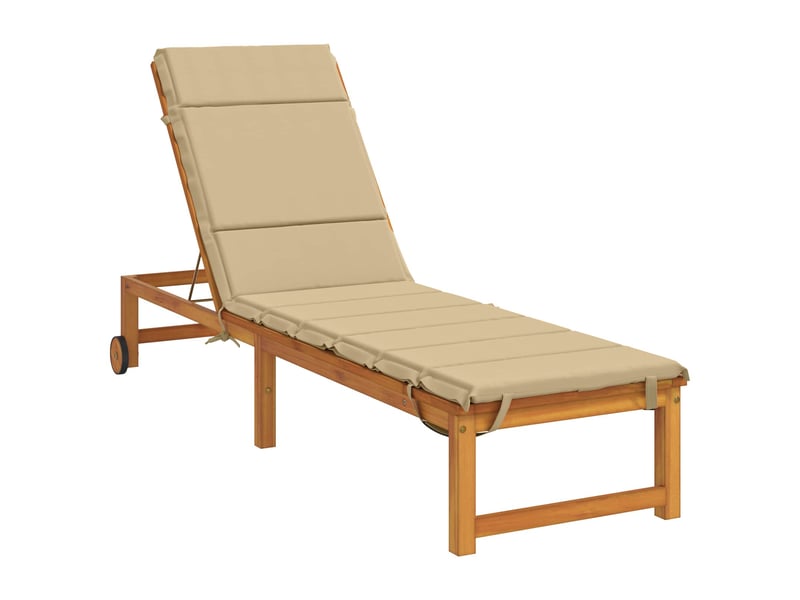  Coussin de transat, coussin pour bain de soleil gemert 100 % polyester beige 200 x 60 x 3 cm cf56110  - Conforama C