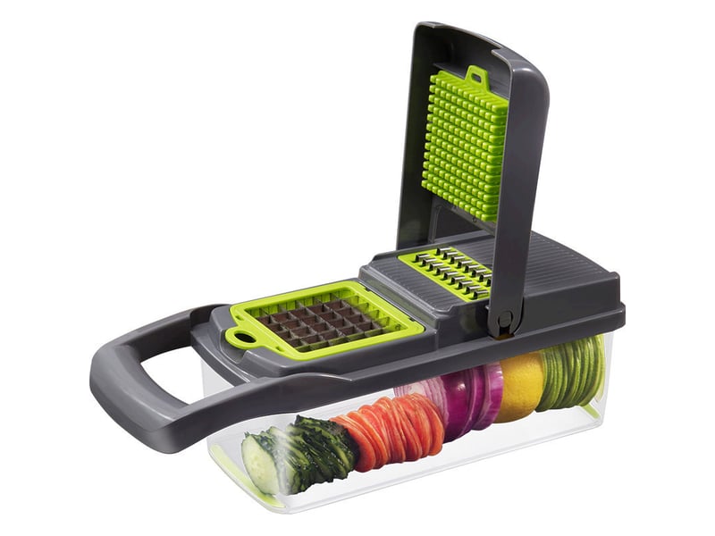  Coupe légumes– mandoline multifonction sans pour légumes et fruits, hachoir manuel, coupe oignon et découpe professionnelle  - Conforama C