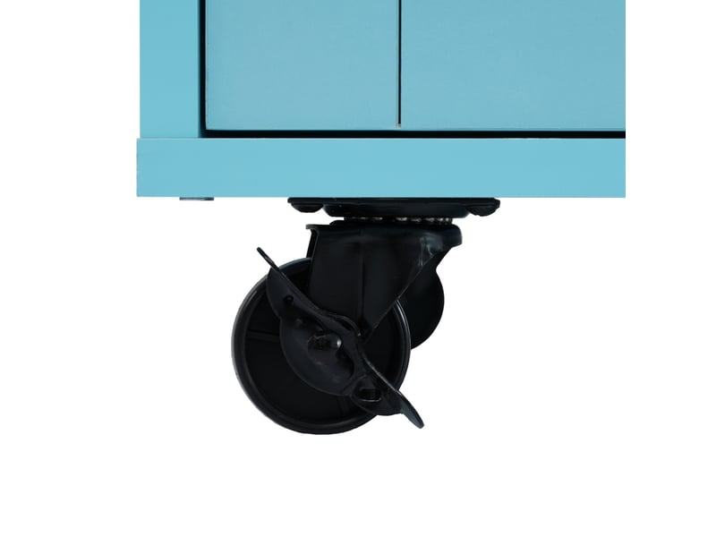  Desserte 129x46x91,5 cm avec plateau rabattable, mdf, bleu  - Conforama D