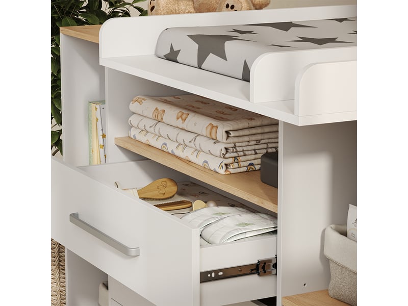  Vicco commode à langer, blancchêne doré, 138.3x93cm  - Conforama D