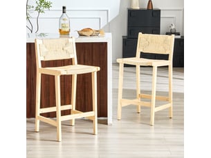tabouret de bar  <strong>HAUSS SPOLE</strong>  - naturel hauteur d'assise 64.5 cm vendu Par paire