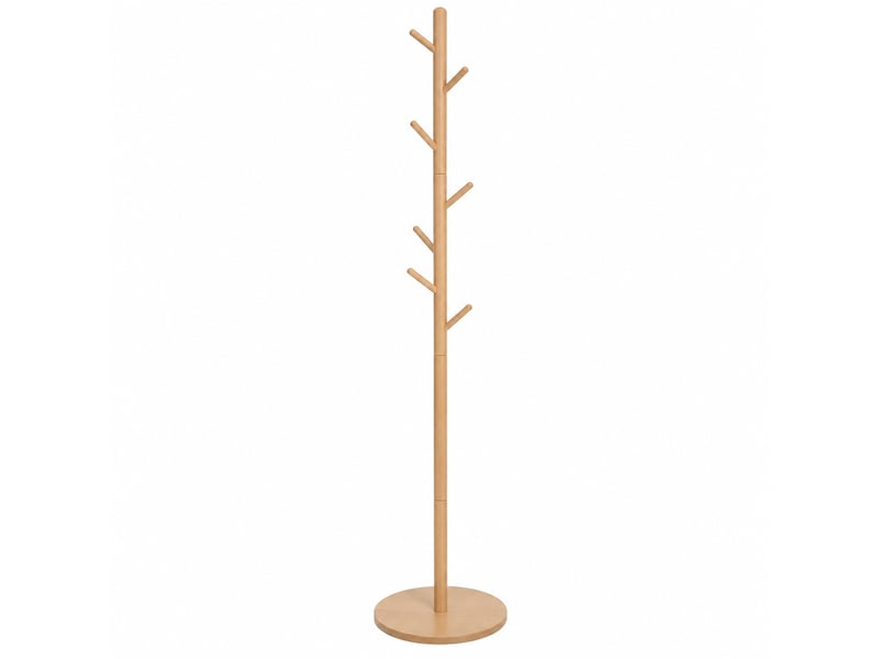  Portemanteau sur pieds en mdf &amp; hêtre avec 8 armes pour entrée &amp; chambre – longueur 37 x profondeur 37 x hauteur 175 cm  - Conforama A