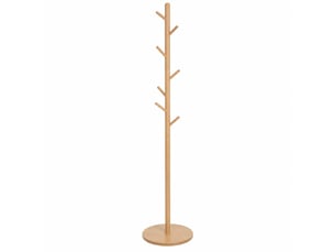 Portemanteau sur pieds en mdf & hêtre avec 8 armes pour entrée & chambre – longueur 37 x profondeur 37 x hauteur 175 cm