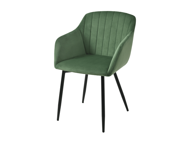 Lot de 2 chaises de salle à manger goeurvant 711 en velours et pieds en métal - vert forêt JOD00711AAU-2 - Conforama R