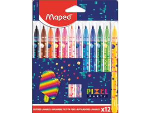 12 feutres de coloriages pixel party