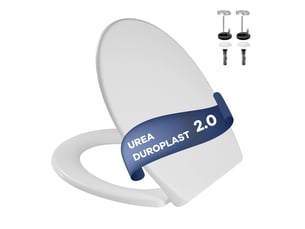 Abattant wc universel ovale soft-close, déclipsage rapide quick-release, duroplast uf antibactérien anti-uv, charnières inox