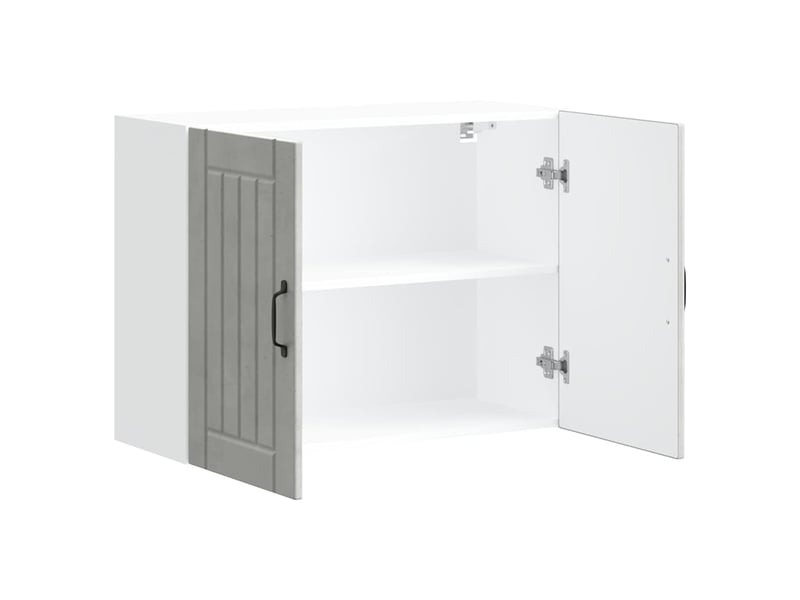 Meuble de rangement, armoire murale de cuisine lucca gris béton bois ingénierie shl1922 - Conforama E