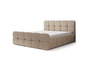 Lit coffre 200x200 cm <strong>MASSENO</strong> <strong></strong> coloris beige