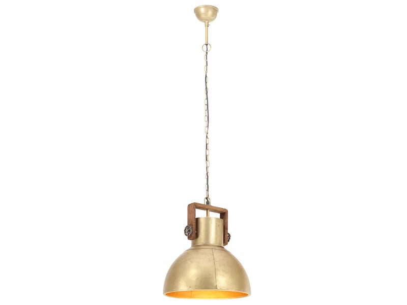 Lampe suspendue, suspension luminaire industrielle 25 w laiton rond 40 cm e27 - Conforama C
