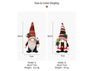 Gnome de noel lot de 2 deco noël peluche elfe christmas décoration pour maison cuisine