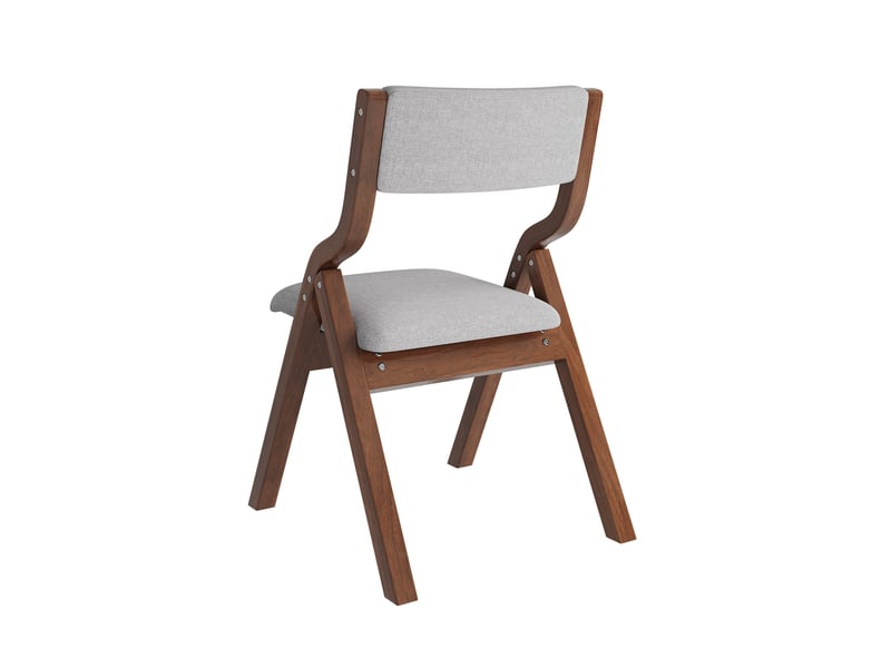 Lot de 2 chaises pliantes de salle à manger 55 x 49 x 81 cm – gris – avec assises en lin confortables - Conforama D