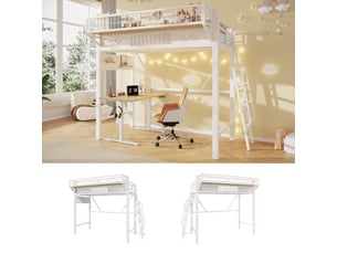 Lit mezzanine 90x200 cm <strong>STILVORA</strong> <strong></strong> coloris blanc