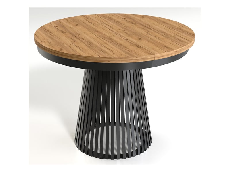  Selsey garda - table à manger ronde extensible - 100 cm - chêne craft dorénoir Garda - Conforama A