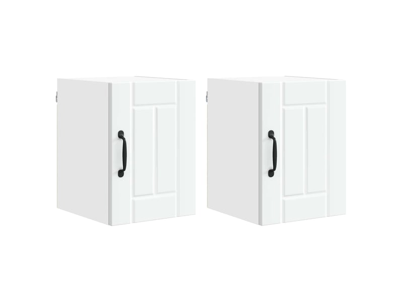 Meuble mural de cuisine | armoire de cuisine 2 pcs blanc bois d'ingénierie shl5760 - Conforama A