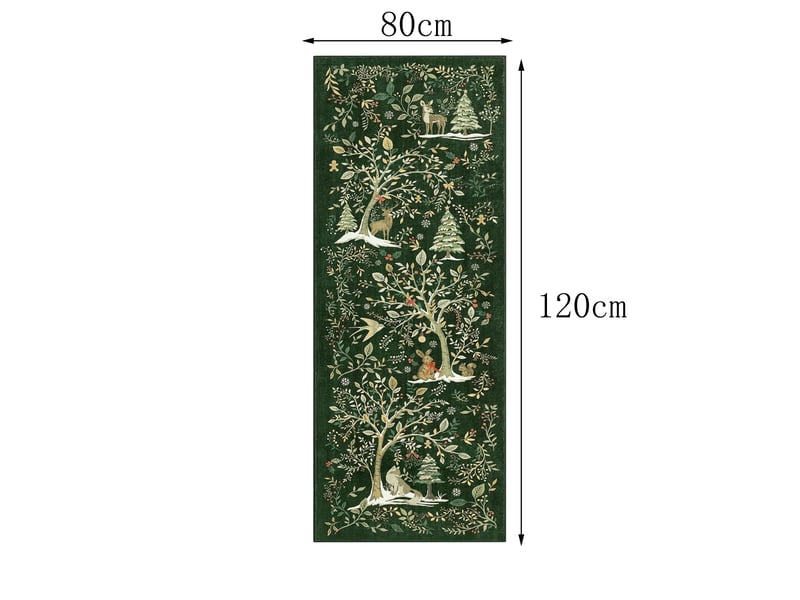 Tapis de couloir de noël, vert, antidérapant et lavable, grand tapis d'entrée, tapis décoratif de noël moderne, 80 x 120 cm SZPB770241JJZJ - Conforama B