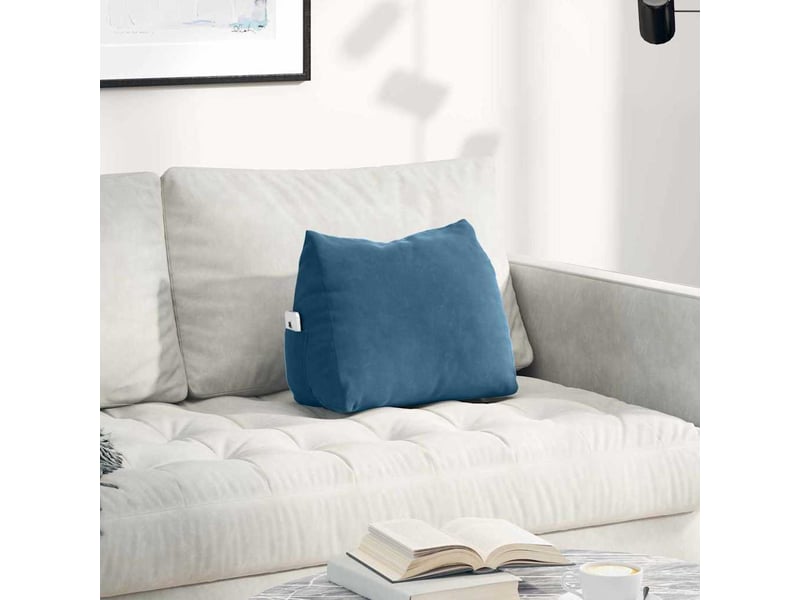  Coussin de dos, coussin de dossier bleu 45 x 20 x 35 cm tissu en velours côtelé cf54524  - Conforama B
