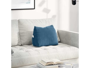 Coussin de dos, coussin de dossier bleu 45 x 20 x 35 cm tissu en velours côtelé cf54524