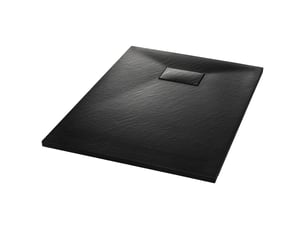 Bac de douche receveur de douche rectangulaire salle de bain maison intérieur trou de drain standard de 9 cm smc 100 x 70 cm noir 02_0003451