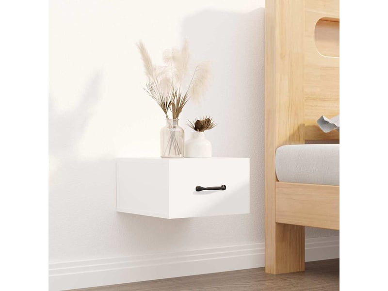  Lot de 2 tables de chevet - cabinet de chevet - table de nuit murales blanc 35x35x20 cm  - Conforama B