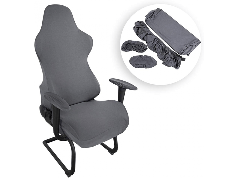  Housse extensible grise pour chaise de jeu - housse ergonomique de style racing pour fauteuil inclinablechaise de bureau chaise non incluse XLH-ZLS-009312ZLS - Conforama A